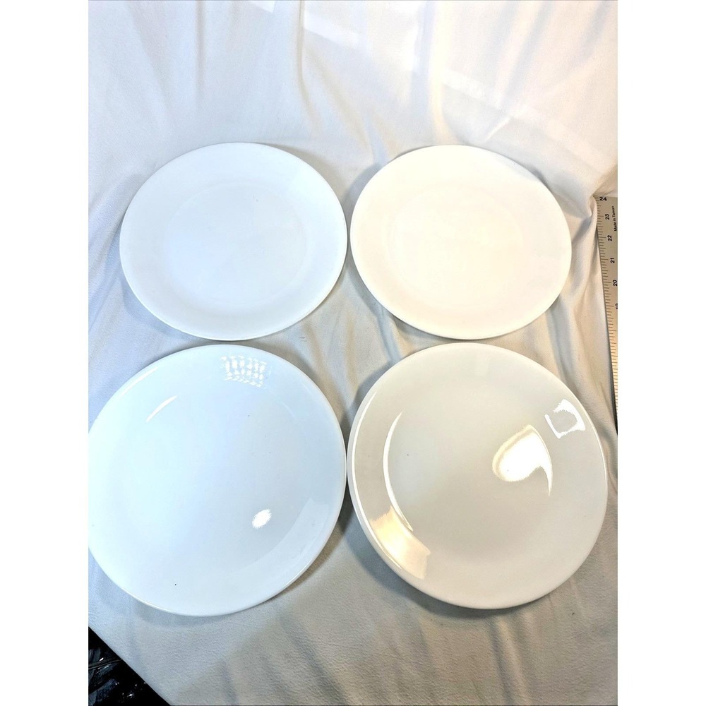 Vintage Corelle "Winter Frost" White Lunch Plates 8.5" Set of  4 USA